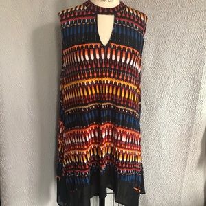Multi colored cutout xlong jersey shirt size L